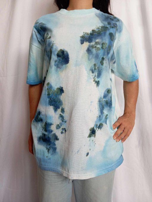 T-shirt aquarelle et cyanotype Lierre